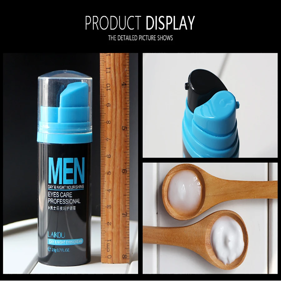 

LAIKOU Men Eye Cream Anti-Wrinkle Anti-Aging Remover Dark Circles Eye Bags Patches For Eyes Day and Night Skin Care Eye Cream