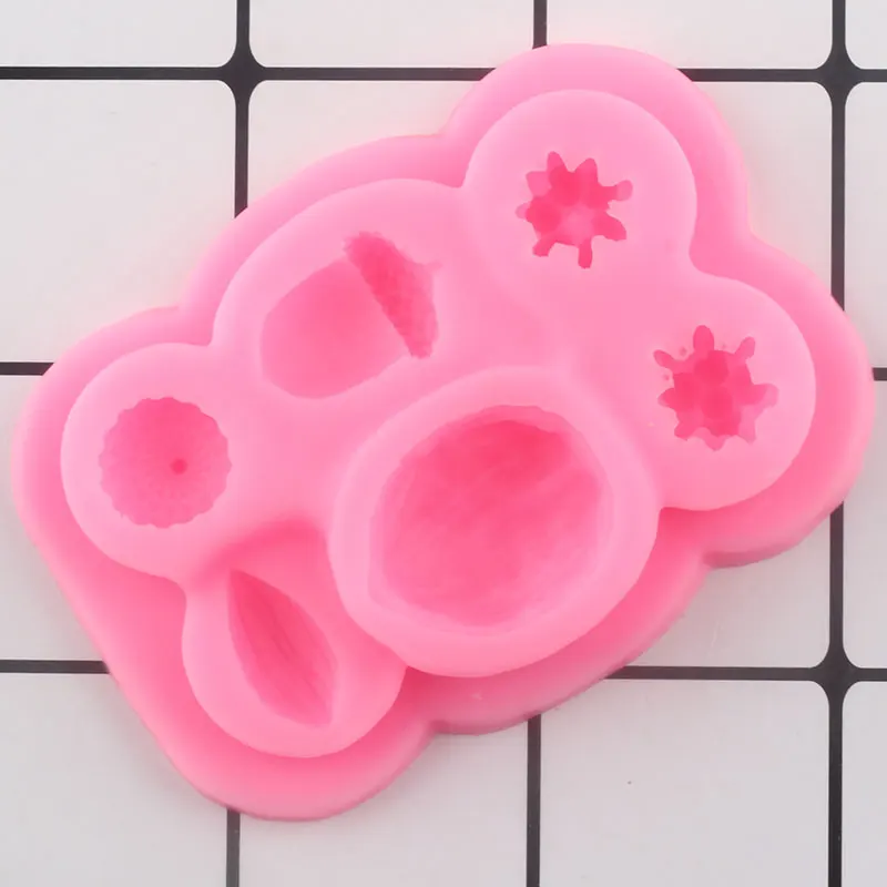 3D орехи ягоды силиконовые формы инструменты для украшения Рождественского торта