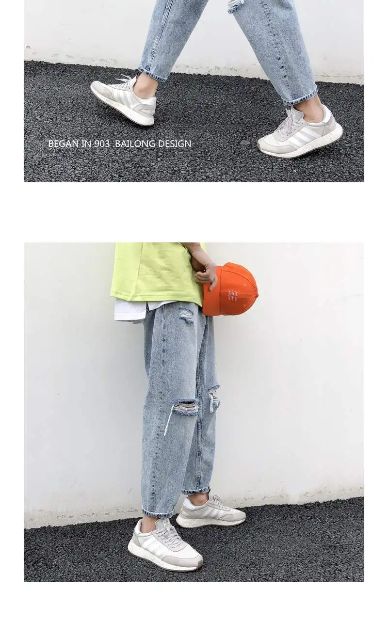 

Ins New Skinny Jeans Men Streetwear Destroyed Ripped Jeans Homme Hip Hop Broken Graffiti Print Pencil Biker Denim Pants Hole