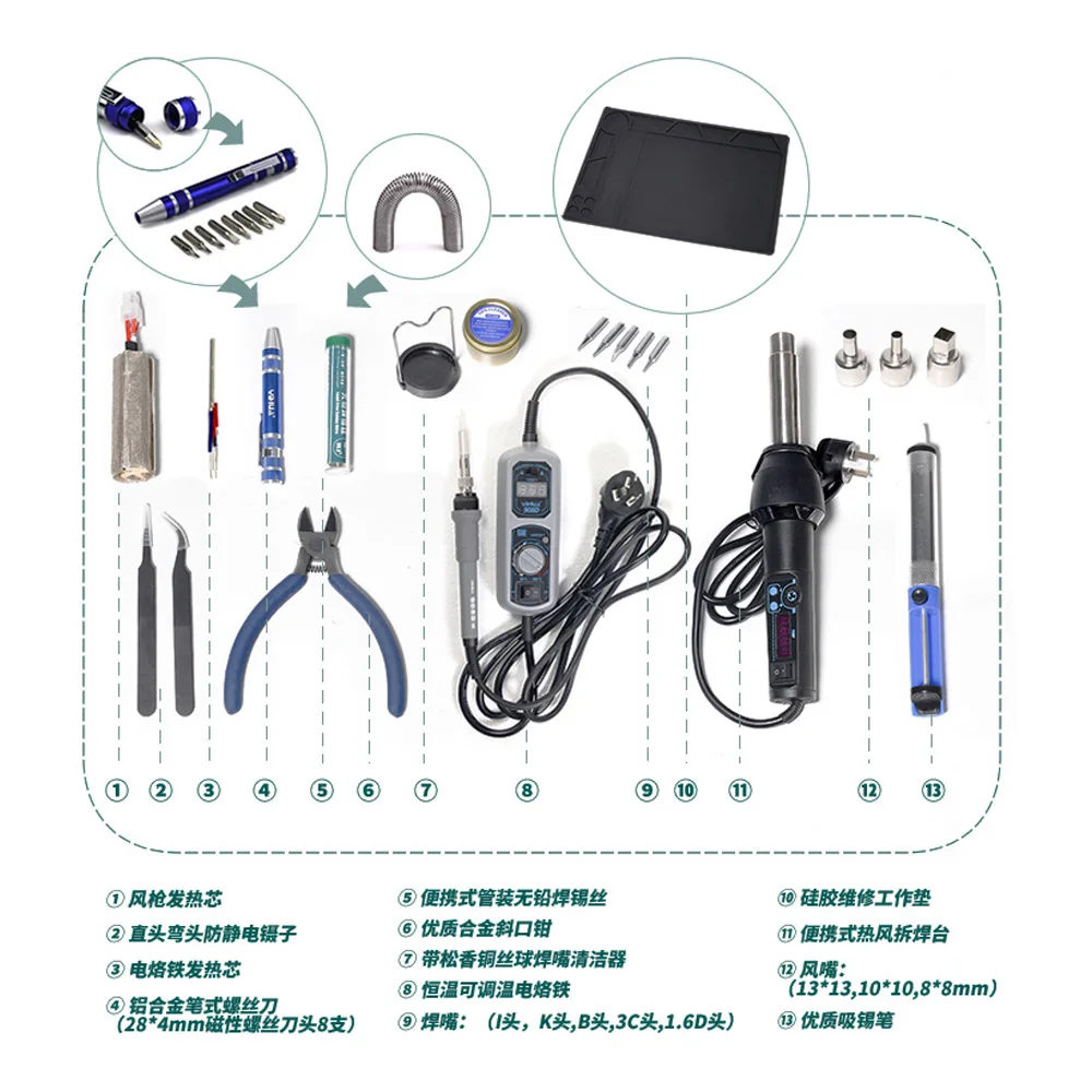 YIHUA 8858-I 8858 908D EU/US 650 Вт lcd Регулируемая электронная Тепловая фена паяльная станция BGA сварочные инструменты