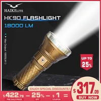 haikelite flashlight hk90 3luminus sbt90 2 18000lm high lumens 2000m long throw powerful 321700 type c spotlight for outdoor