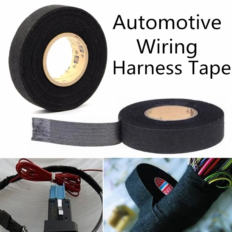 

19MM*15M Heat-resistant Adhesive Insulating Tape Wiring Harness Cloth Abrasion Resistance Safety Car Automotive Electrician Tape