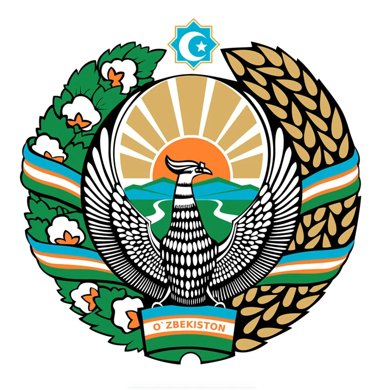 Наклейка на автомобиль герб Узбекистана 14 х14 см|Наклейки автомобиль| |