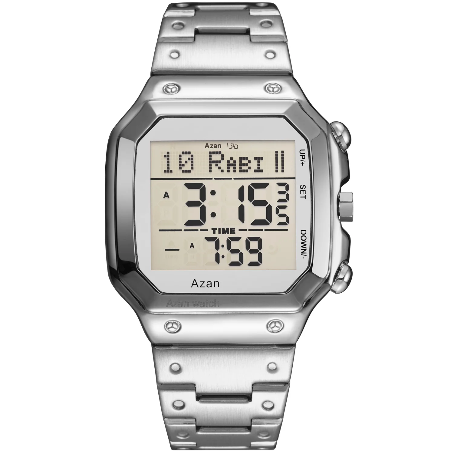 2021 Новые Арабские часы из нержавеющей стали цифровые исламский Qibla направление Al