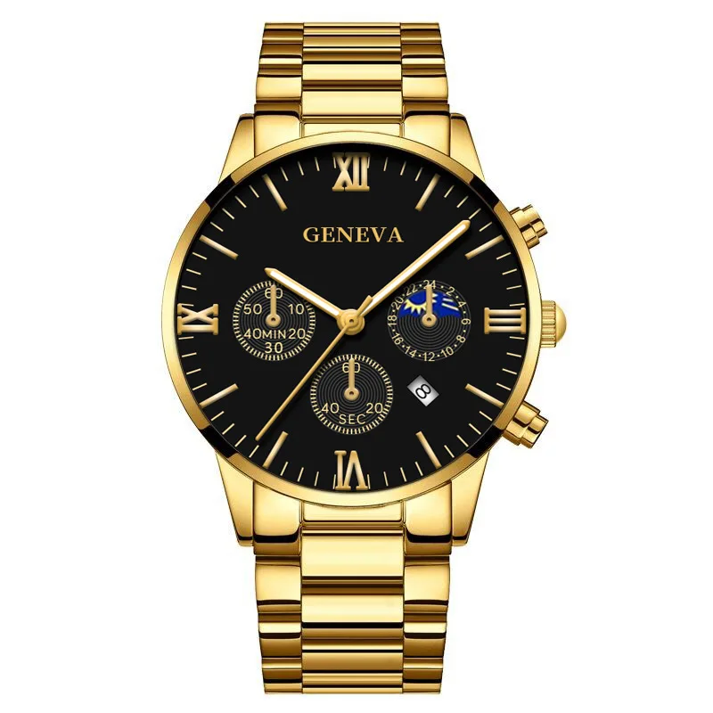 Мужские деловые часы Роскошные Кварцевые наручные со стальным ремешком