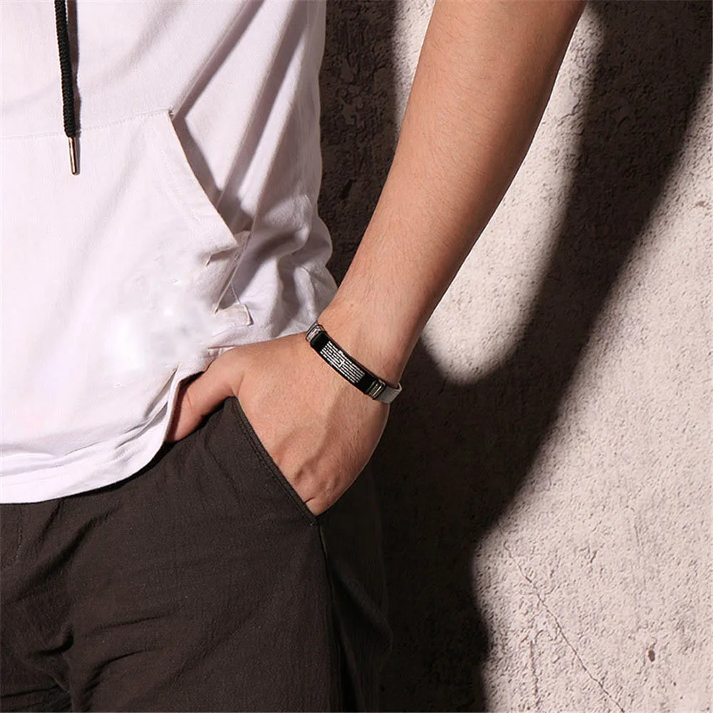 Мужские браслеты 2019 модные ювелирные изделия браслет из титановой стали мужской
