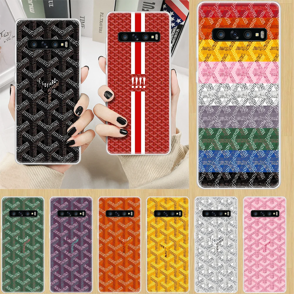 Роскошный брендовый чехол для телефона goyard корпус корпуса SamSung Galaxy S M 6 7 8 9 10 20 30 31