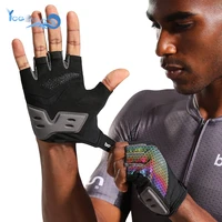 professional half finger riding gloves outdoor colorful luminous silica gel anti slip anti sweat sports gloves cycling equipment