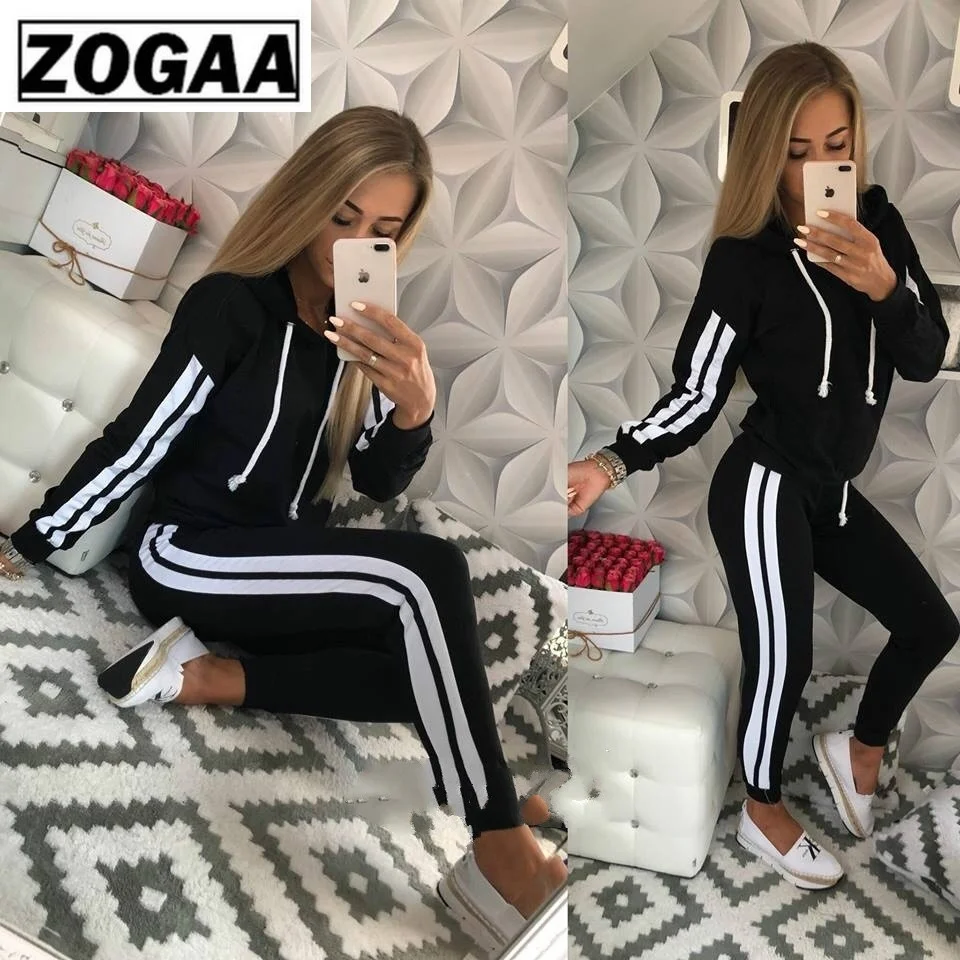 Новинка 2019 Женский Повседневный Спортивный костюм женский комплект из двух