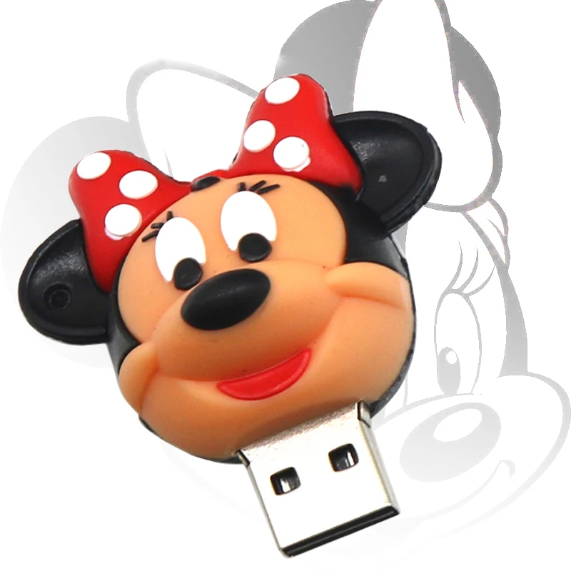 Милый флеш-накопитель с Минни Маус, подарочная USB флеш-карта, 64 ГБ, 32 ГБ, 16 ГБ, 8 ГБ, 4 Гб, реальная емкость, usb флеш-накопитель, карта памяти