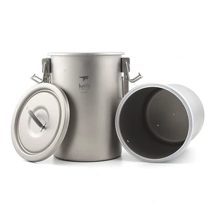 Набор многофункциональных титановых кастрюль Keith Ti6300 светильник, для кемпинга, рисоварка со складной ручкой