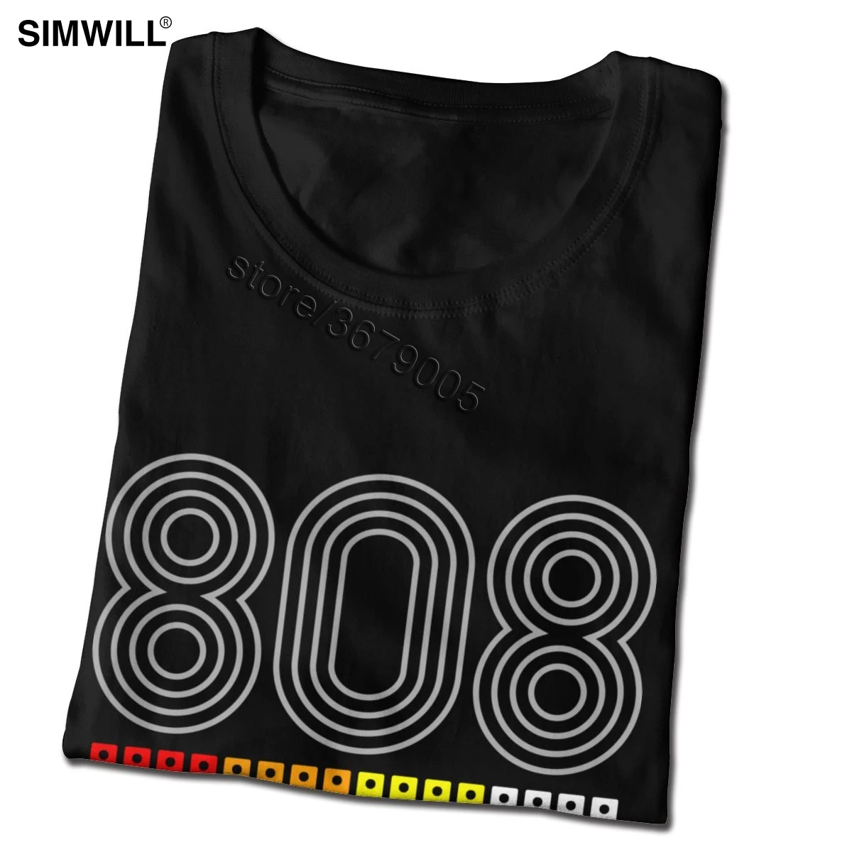 Классическая Мужская хлопковая футболка 808 года с музыкальным Синт-барабаном