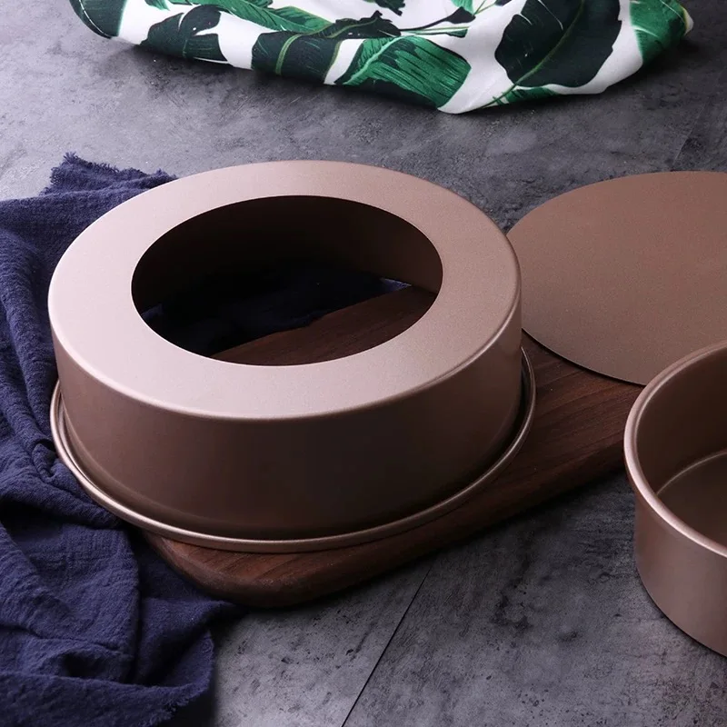 

8/10 inch Round Cake Pan Removable Bottom Carbon Steel Deep Round Cheesecake Pan Chiffon Cake Mold Baking Mould