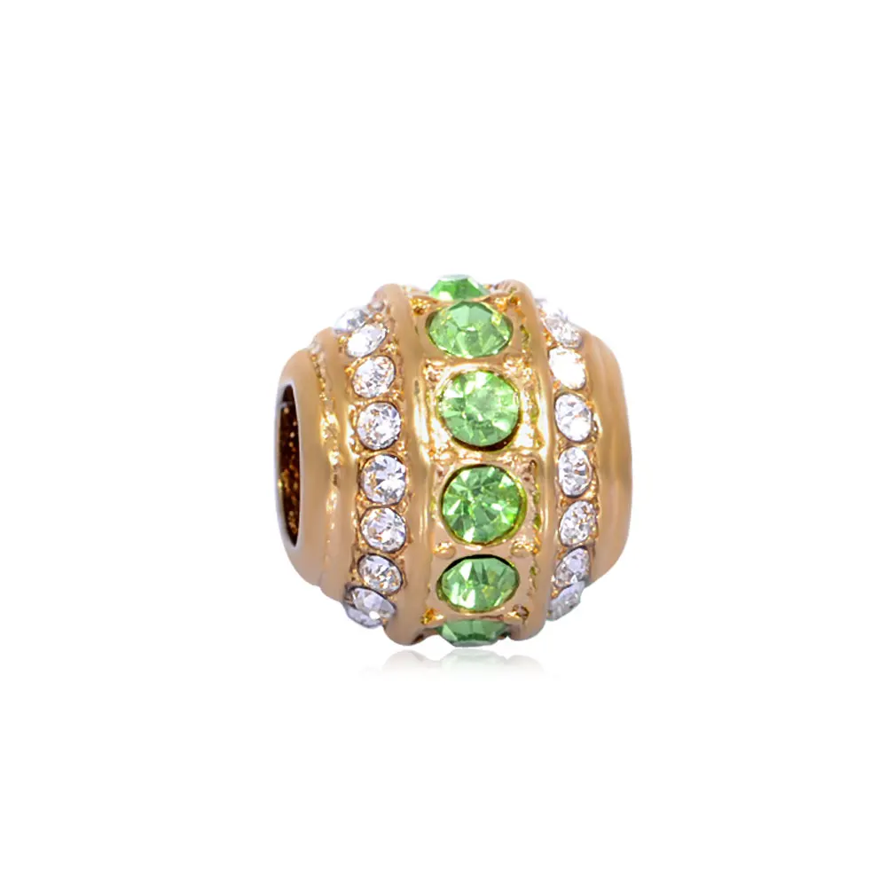 REAMOR очаровательные бусины из нержавеющей стали 316L Круглый Золотой цвет с