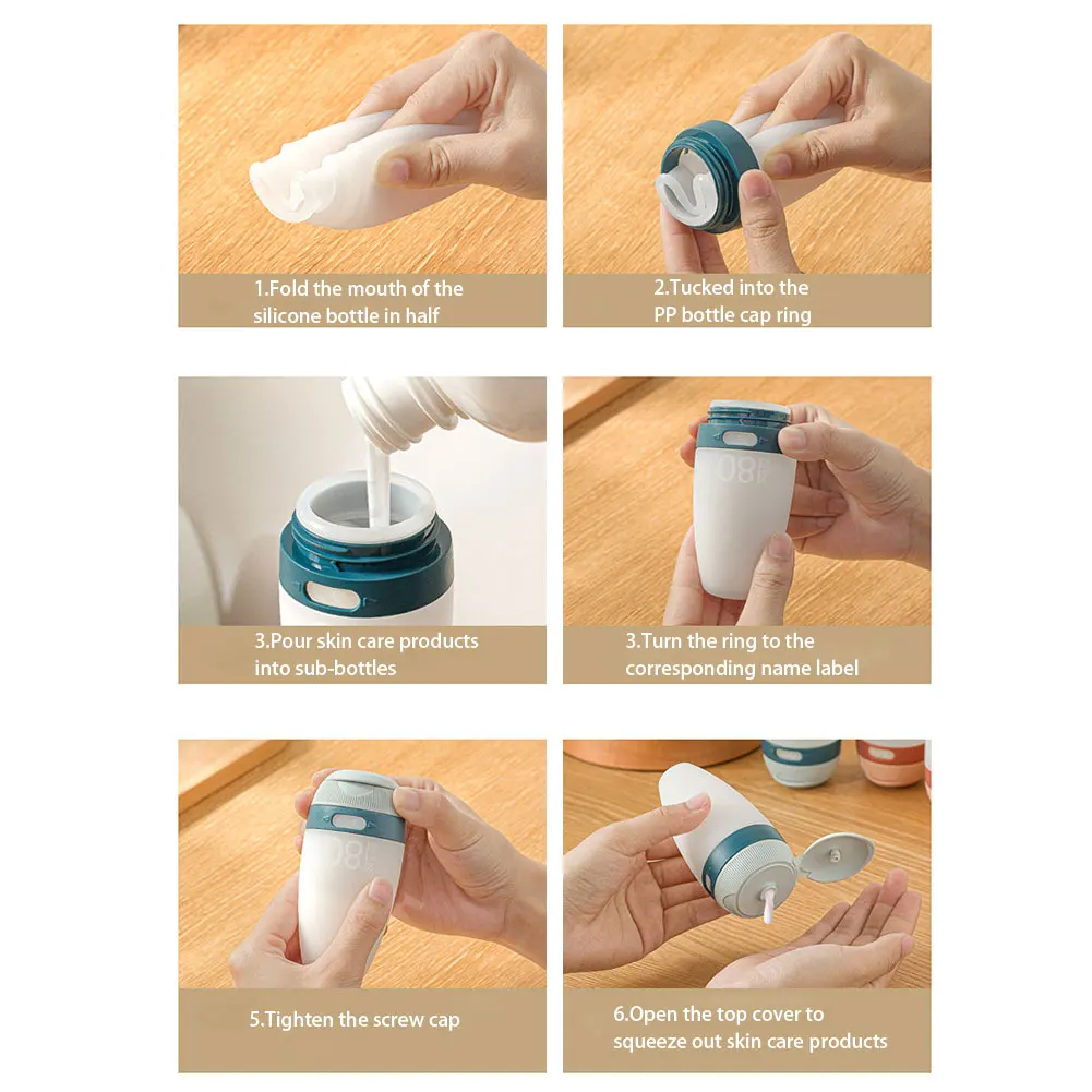 

2PCS Silicone Travel Shampoo Containers Bottles Refillable Empty Leak-Proof Cosmetic Liquid Container Travel Personal Care Color