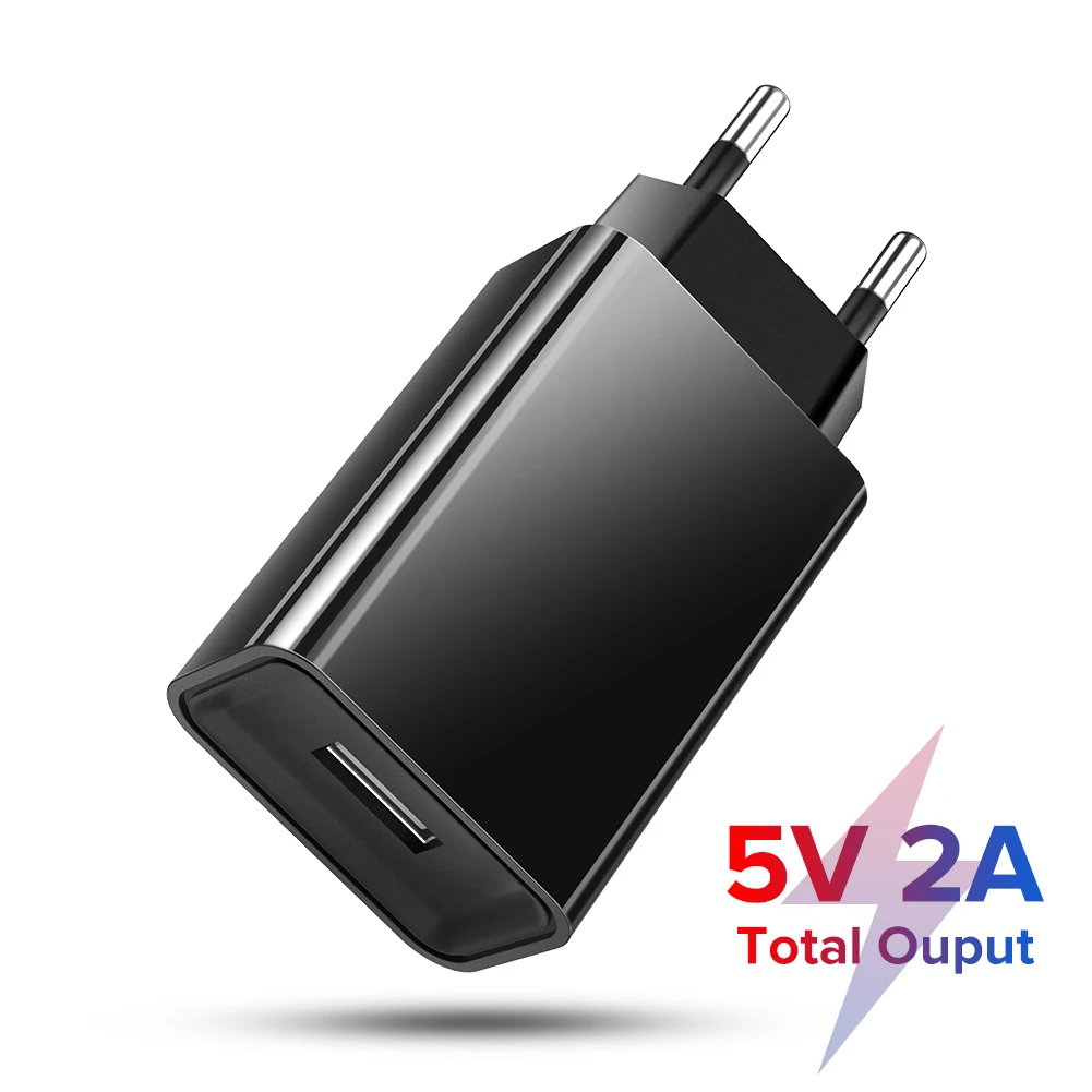 Портативный черный USB 5V 2A быстрое зарядное устройство для телефона настенное