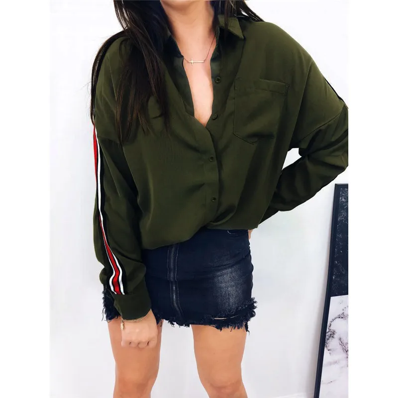 Новинка 2019 дизайнерская женская блузка в полоску модная офисная рубашки