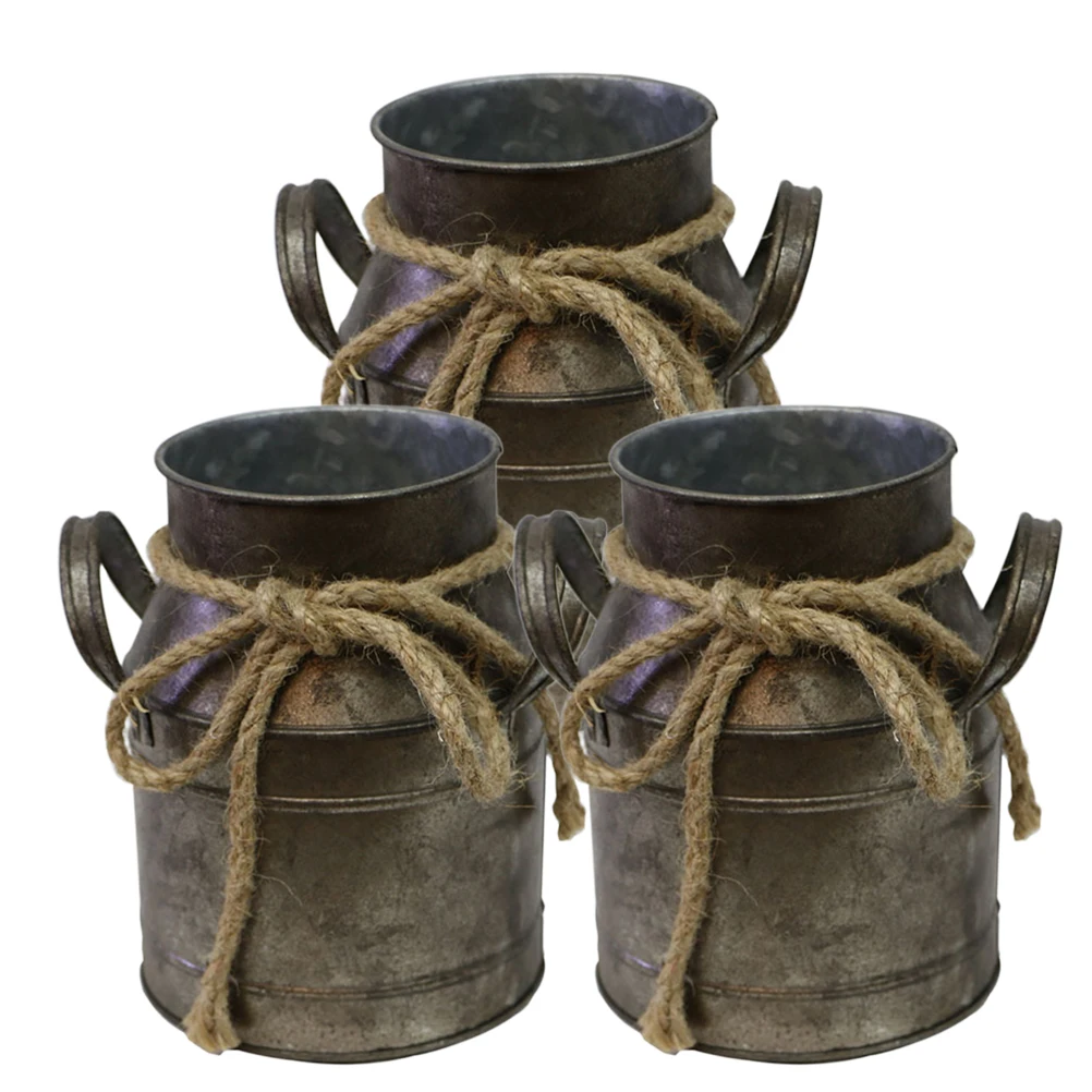 Ведро для цветов в стиле ретро 3 шт. железная ваза декоративное украшение горшок