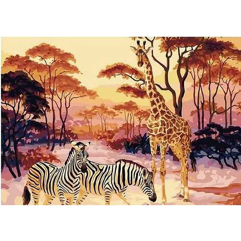 Zebra Paint By Numbers Coloring Hand Painted Home Decor Kits Drawing Canvas DIY Oil Painting Pictures By Numbers