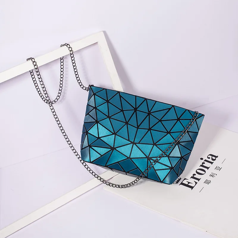 

Luminous Fanny Pack Women's Small Backpack Geometric Luxury Designer Hand Bag 2021 Women's Trend Men Handbag Wallet for Phone