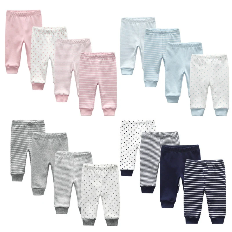 

3/4PCS/LOT Newborn Pants Cartoon four seasons Baby 100%Cotton Soft Girl Pants Baby Boy trousers Pants 0-24M