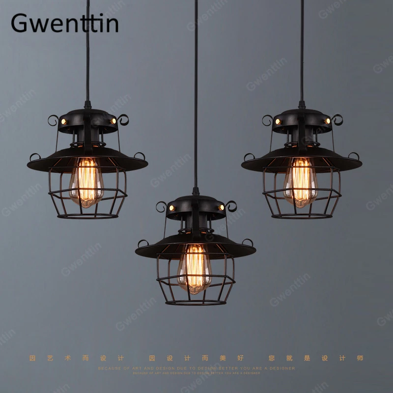 Железная Подвесная лампа для кафе винтажный промышленный подвесной светильник