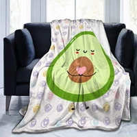 jumping cute funny avocado blanket flannel throw lightweight cozy couch bed soft and warm plush quilt 120x150cm for teens