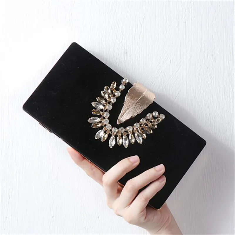 

Hot Women Handmade Evening Bags Velvet Diamond Banquet Clutch Mini Wedding Bags Drop Shipping MN1431