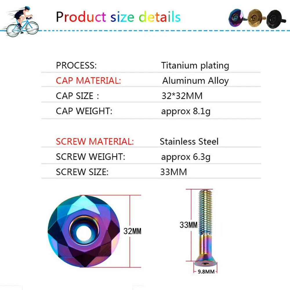 Винты Аксессуары для велоспорта Алюминиевый сплав Шоссейный велосипед Крышка