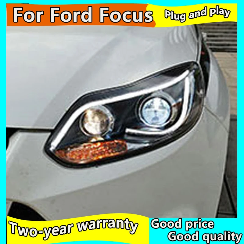 Автомобильный Стайлинг чехол для Ford Focus 2012-2014 Фары светодиодсветодиодный фары DRL