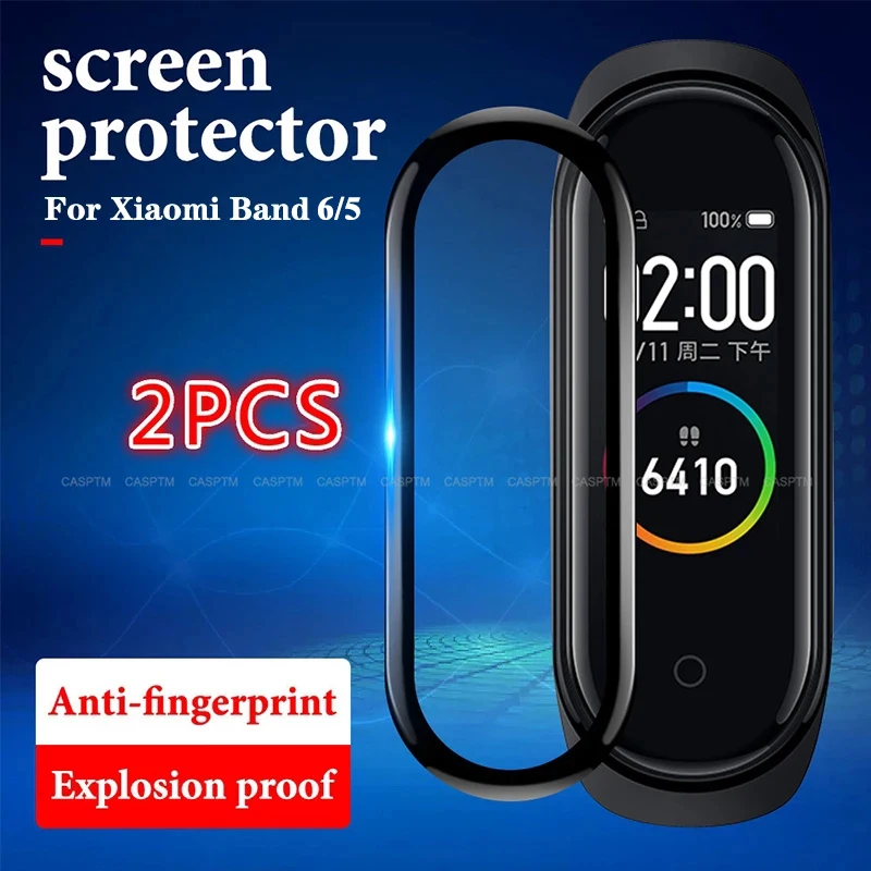 1 ~ 2 шт. мягкая стеклянная пленка для Xiaomi Mi Band 5 Защита экрана Защитная Xiaom 6