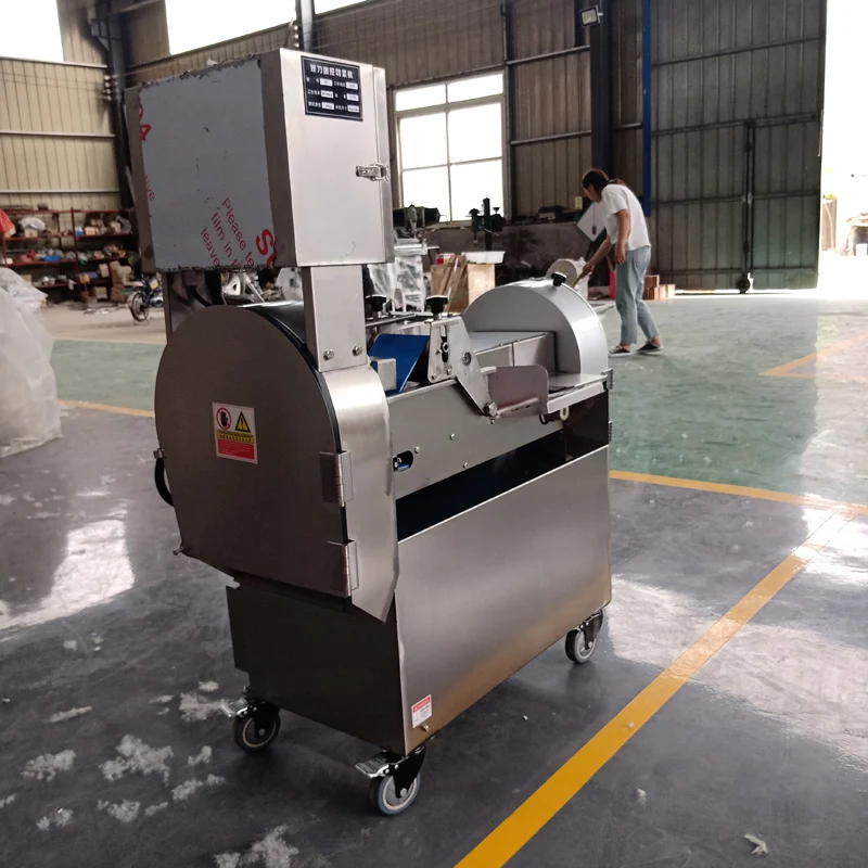 220V Electric Automatic Celery Kale Green Bean Coconut Slice Chips Shredder Dice Chopper Slicer Cutter Vegetable Cutting Machine