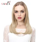 SARLA синтетический полупарик с U-образным зажимом для наращивания волос для женщин, искусственный короткий прямой женский парик, 18 дюймов, натуральные шиньоны 06