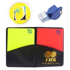 Футбольный рефери кошелек, блокнот с монетным свистком, красной картой и желтой картой, полезный инструмент для рефери