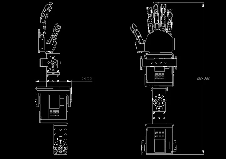 Finished 3 Dof Humanoid Biped Robot Arm Robotic Hand with 5 Fingers Claw Gripper Clamp 3pcs Digital Servos DIY Toy | Игрушки и хобби