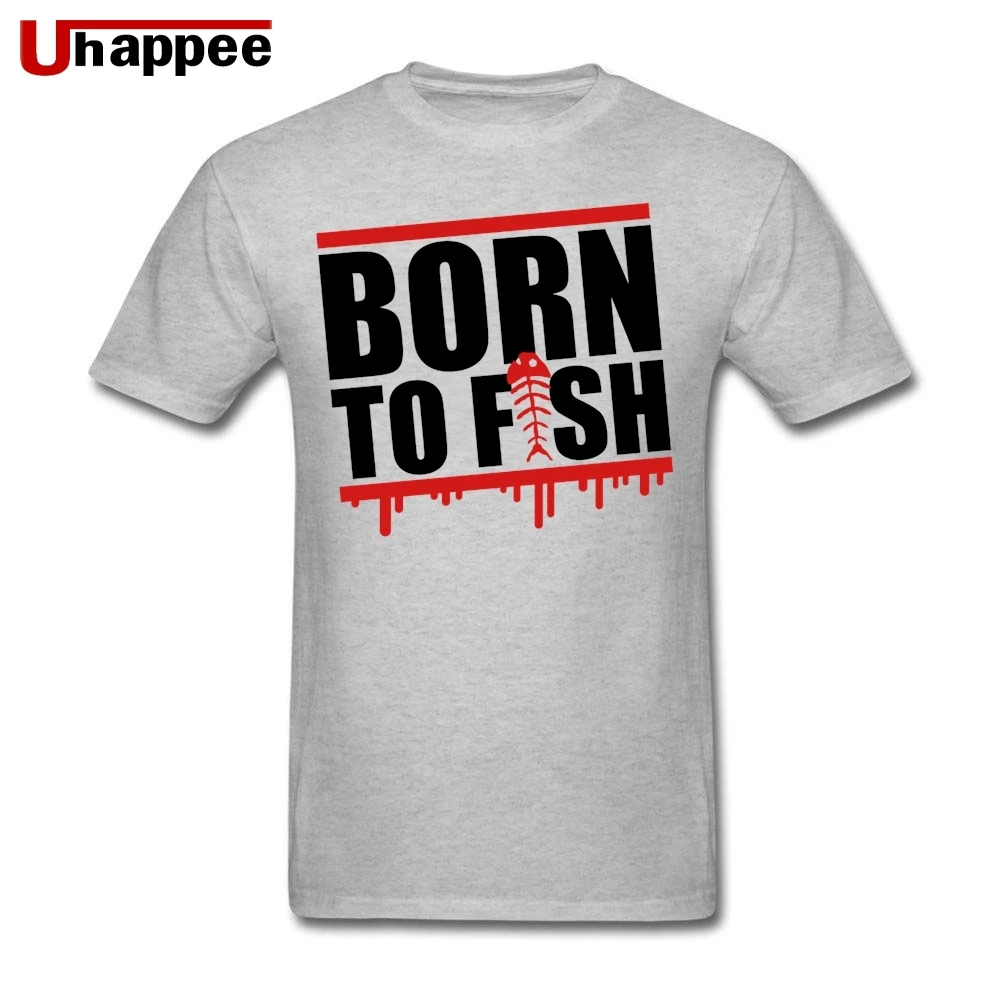 Винтаж красивые модные буквами Born To рыба футболки Для мужчин брендовая футболка