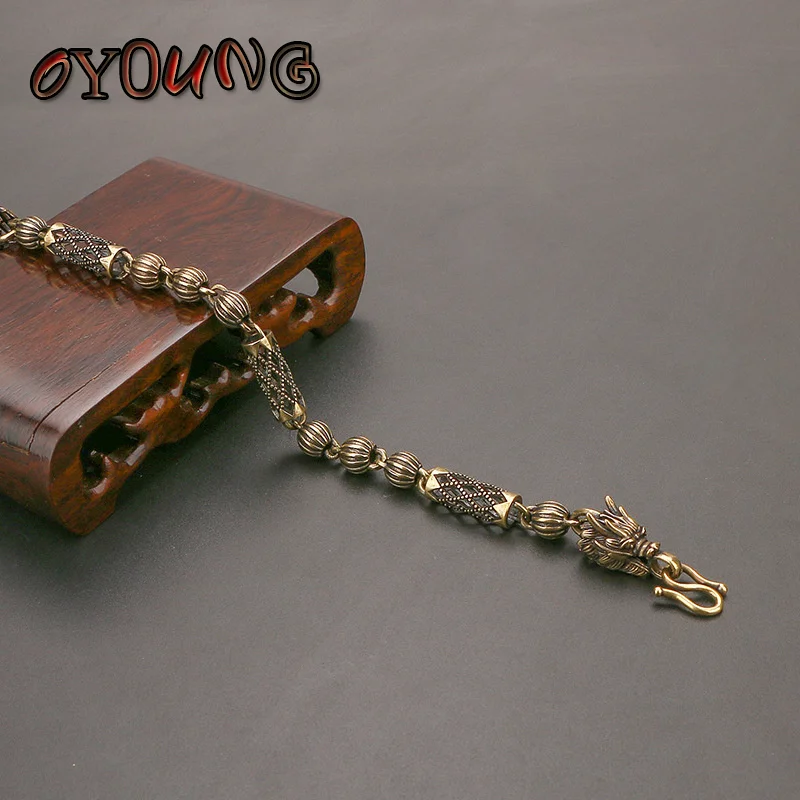Винтажный латунный браслет с драконом ювелирные изделия Модные аксессуары панк