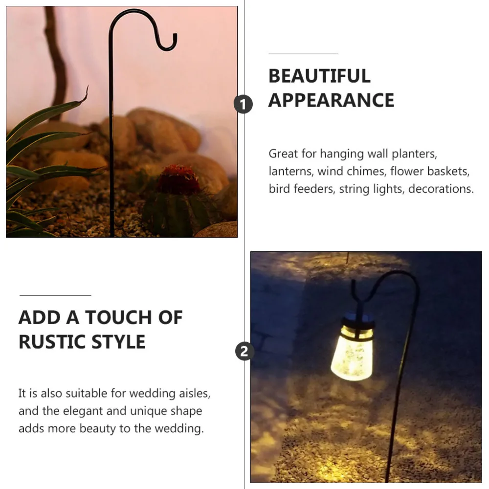 

3Pcs Outdoor Shepherd Hooks Courtyard Hanging Hooks Practical Garden Stakes