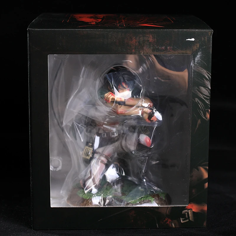 16 см Levi Battle Squatting Ver. Экшн-фигурка из ПВХ аниме атака на Титанов Ackerman Эрена Микаса