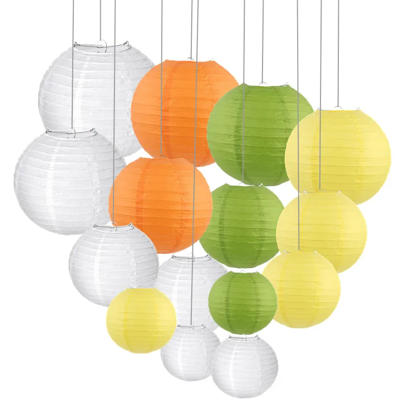 Красный и белый Китайский бумажный фонарь 30 шт./компл. 6 8 10 12 дюймов праздничный