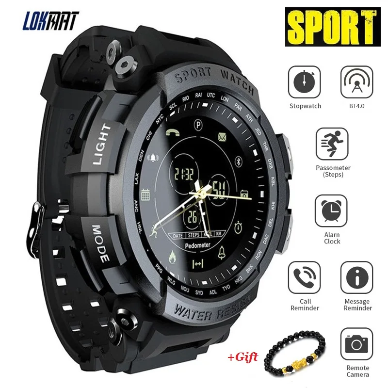 

New LOKMAT MK28 Smart Watch Waterproof Pedometer Call Reminder Fitness Tracker Bluetooth Sports Smartwatch Men For iOS Android