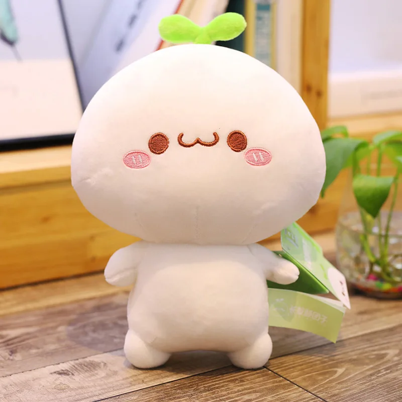 

30cm White Round Soft Toy Budding Pop Plush Doll Cute Smile Grass Head Doll Appease Toy For Child Girl Birthday Gifts