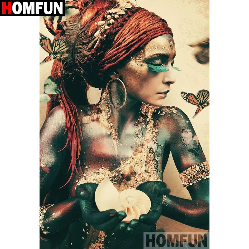 

Картина для алмазной вышивки HOMFUN «красивая женщина», алмазная вышивка «сделай сам» с квадратными/круглыми стразами, 3D домашний декор, A30051