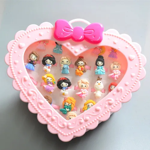 20 штук диснеевской принцессы для детей в возрасте 6 кольцо штучной упаковке Эльзы