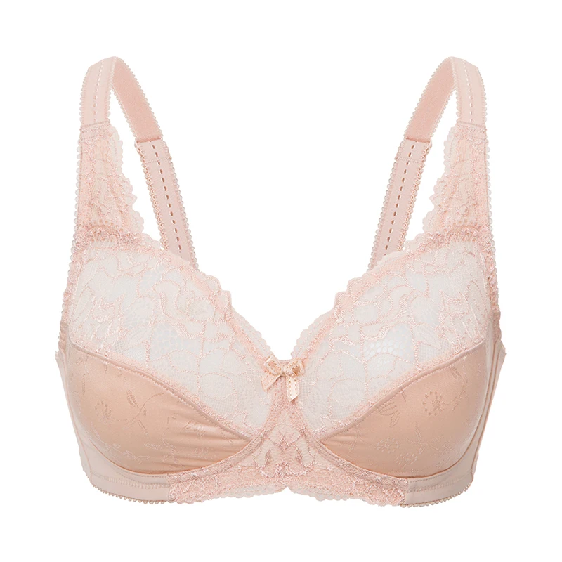 

Hot Sale Women's Comfort Sheer Floral Lace Bralette Unlined Jacquard Full Coverage Wireless Bra