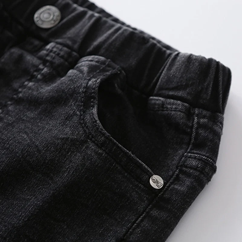 Лидер продаж осенние джинсы для девочек облегающие штаны с высокой талией и