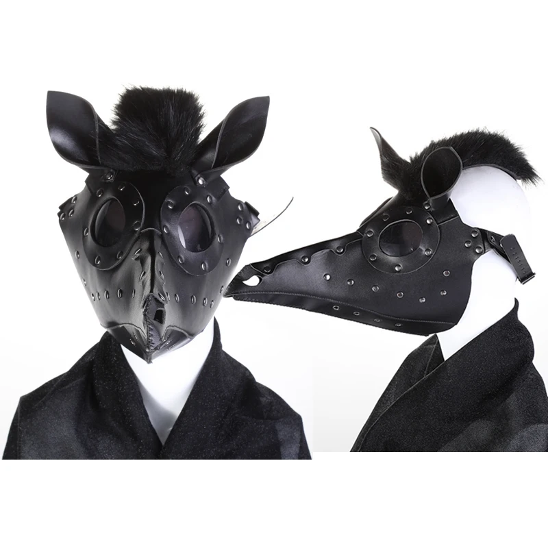 

Gothic Masquerade Halloween Cosplay Scary Mask Punk Horse Headgear Medieval Renaissance Disguise Stage Performance Bar Party