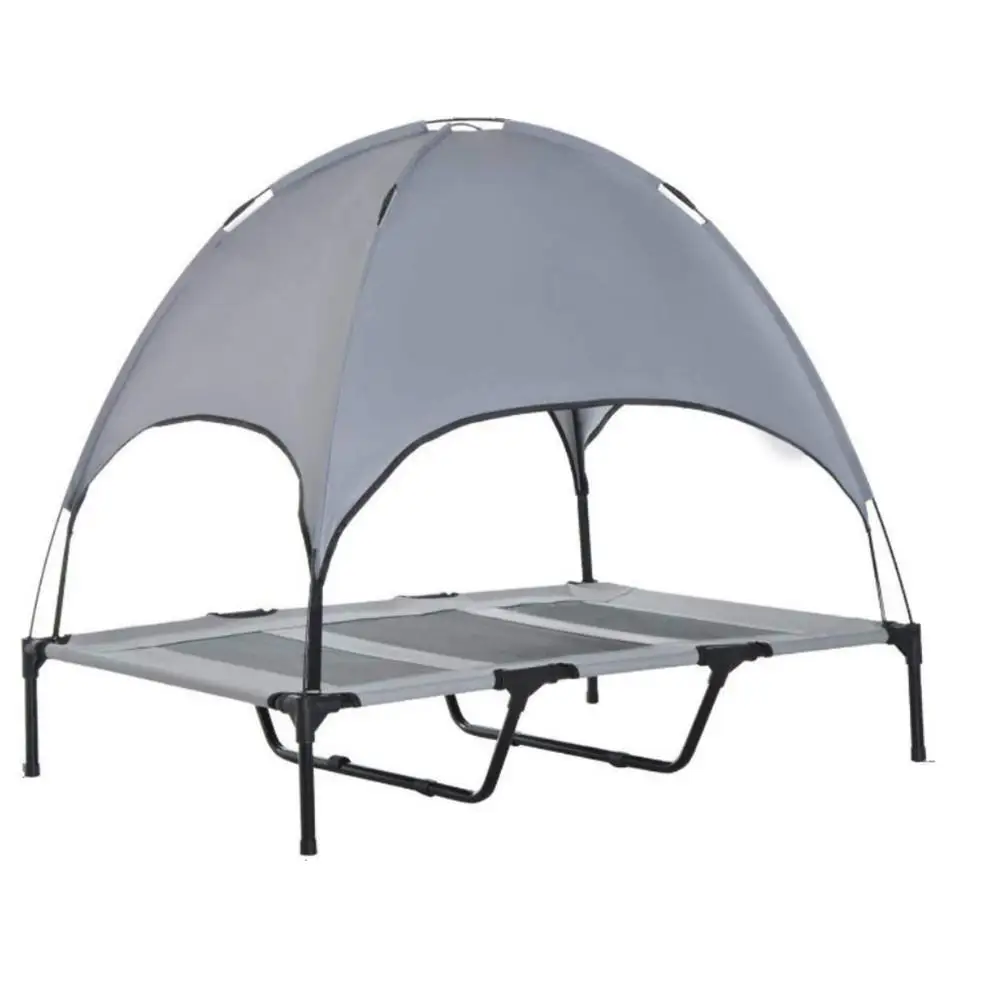 Portable Dog Camp Tent Raised Dog Bed With Sun Canopy Double-layer Camp Tent For Dogs Cats Outdoor Camping