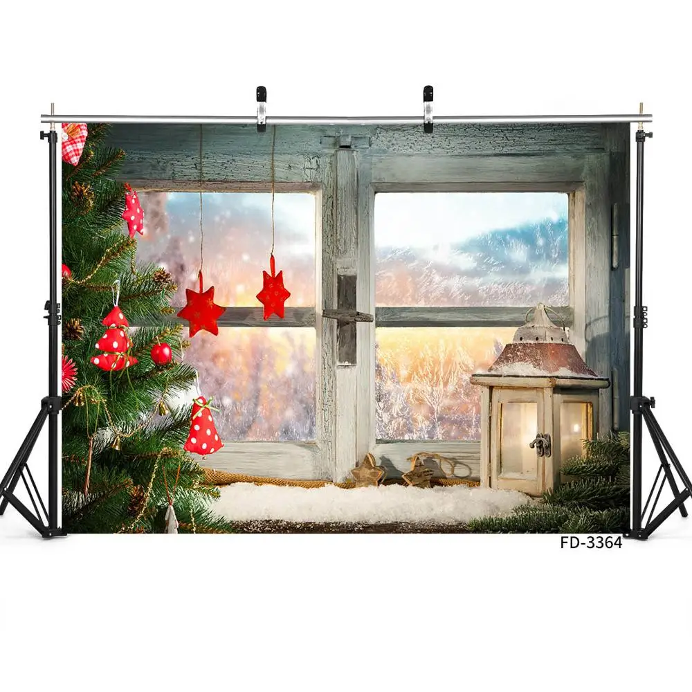 Рождественская елка окно виниловые тканевые фотографии фоны Портретные