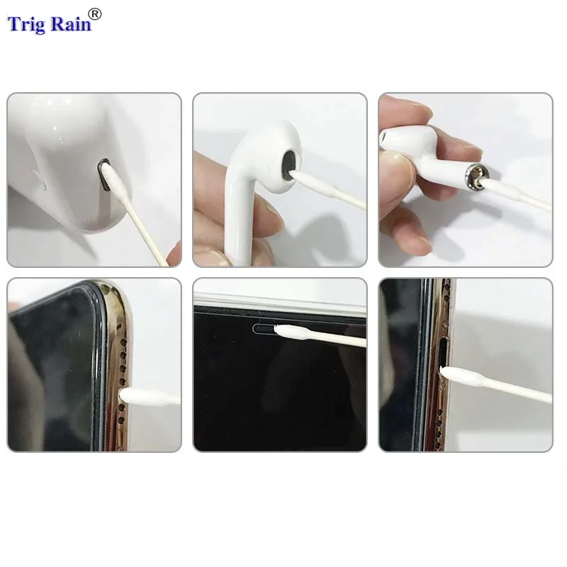 Cleaning Cotton Swab For Airpods Wireless Bluetooth Pointed Clean Tools Earphones Phone Charge Earpiece Cleanroom Use 25pcs | Электроника